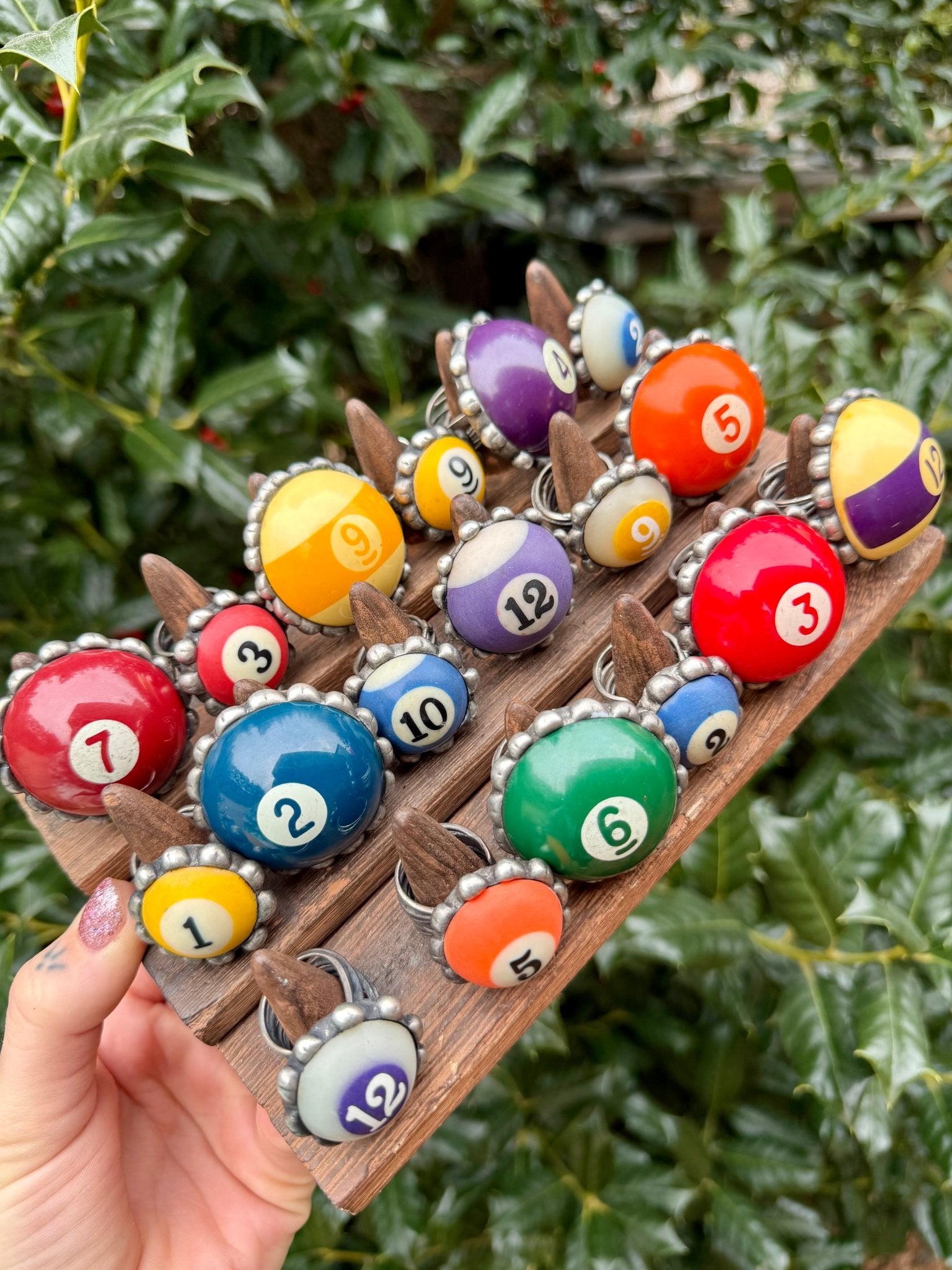 Small Pool Ball Ring Inverted - Small - ivyandlavyboutique Art by Amy