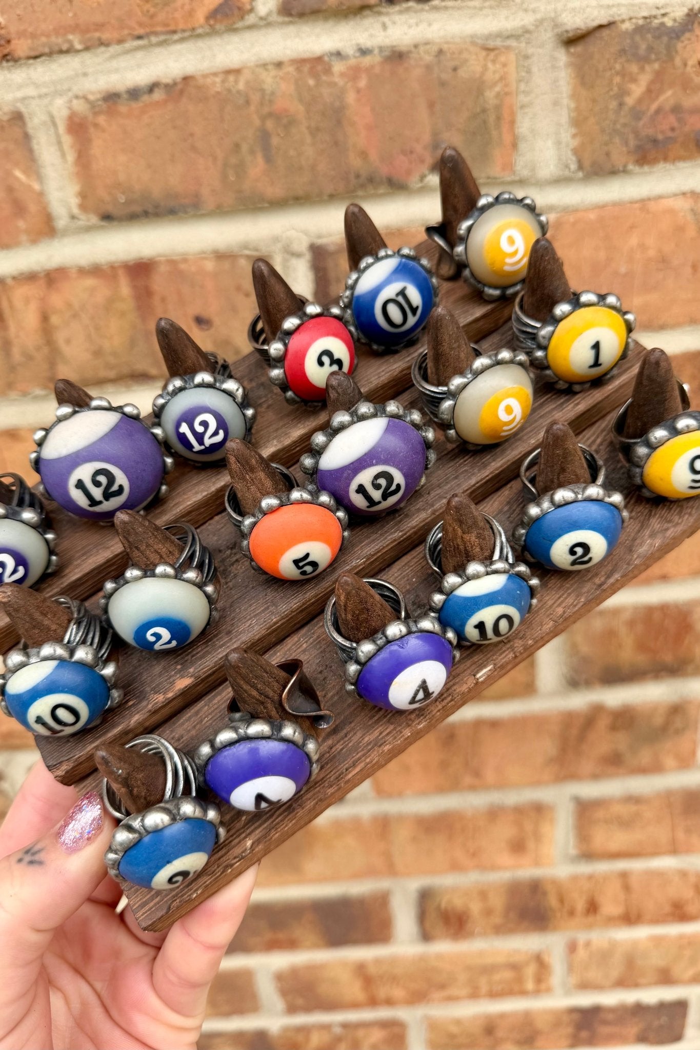 Small Pool Ball Ring Inverted - Small - ivyandlavyboutique Art by Amy