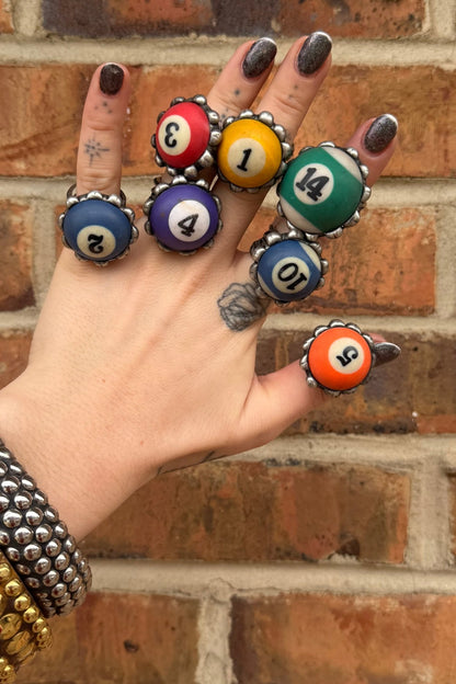 Small Pool Ball Ring - ivyandlavyboutique Art by Amy