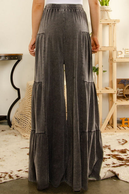 So Boho Tiered Wide Leg Pant - ivyandlavyboutique Blue Velvet