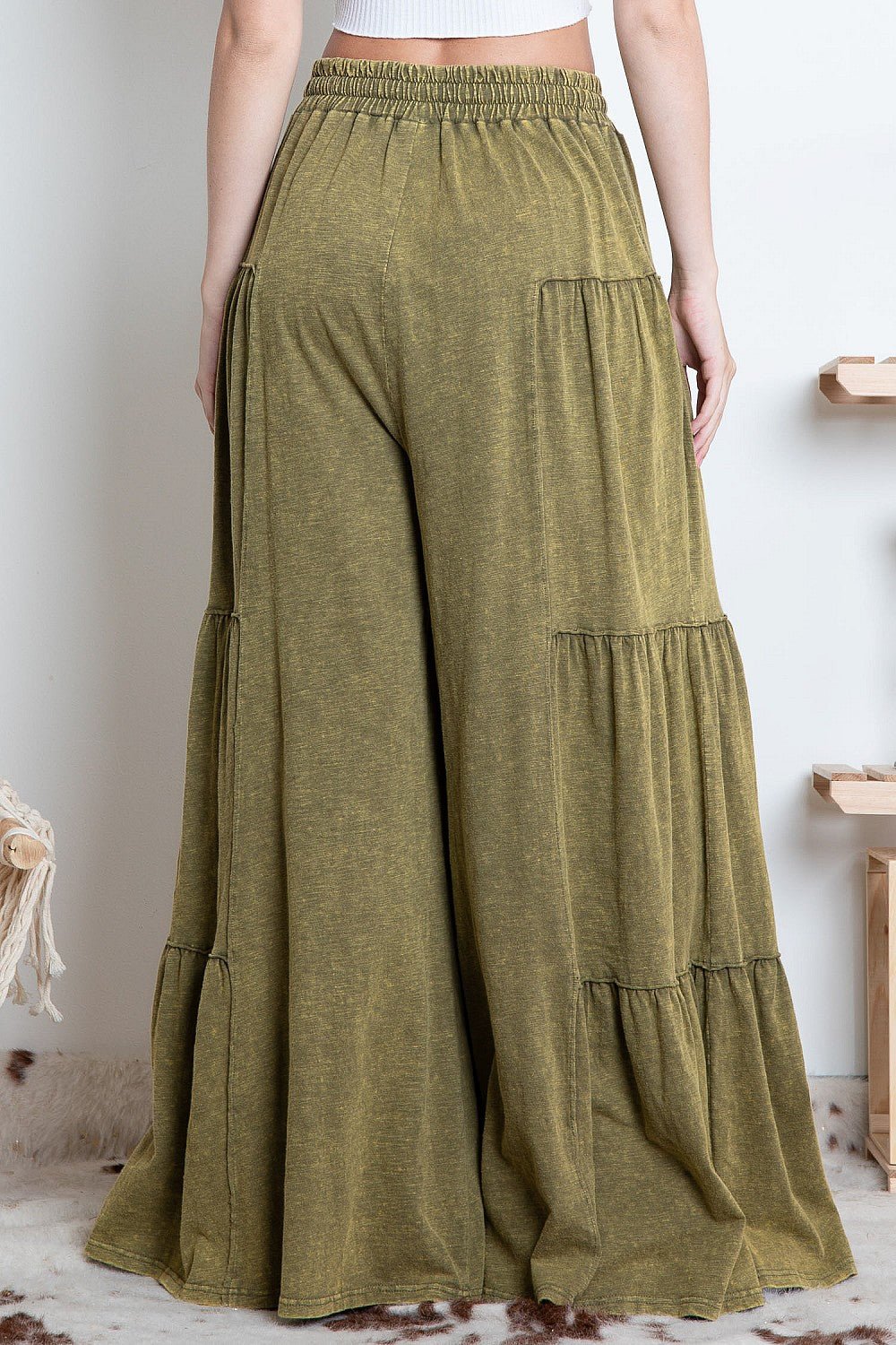 So Boho Tiered Wide Leg Pant - ivyandlavyboutique Blue Velvet