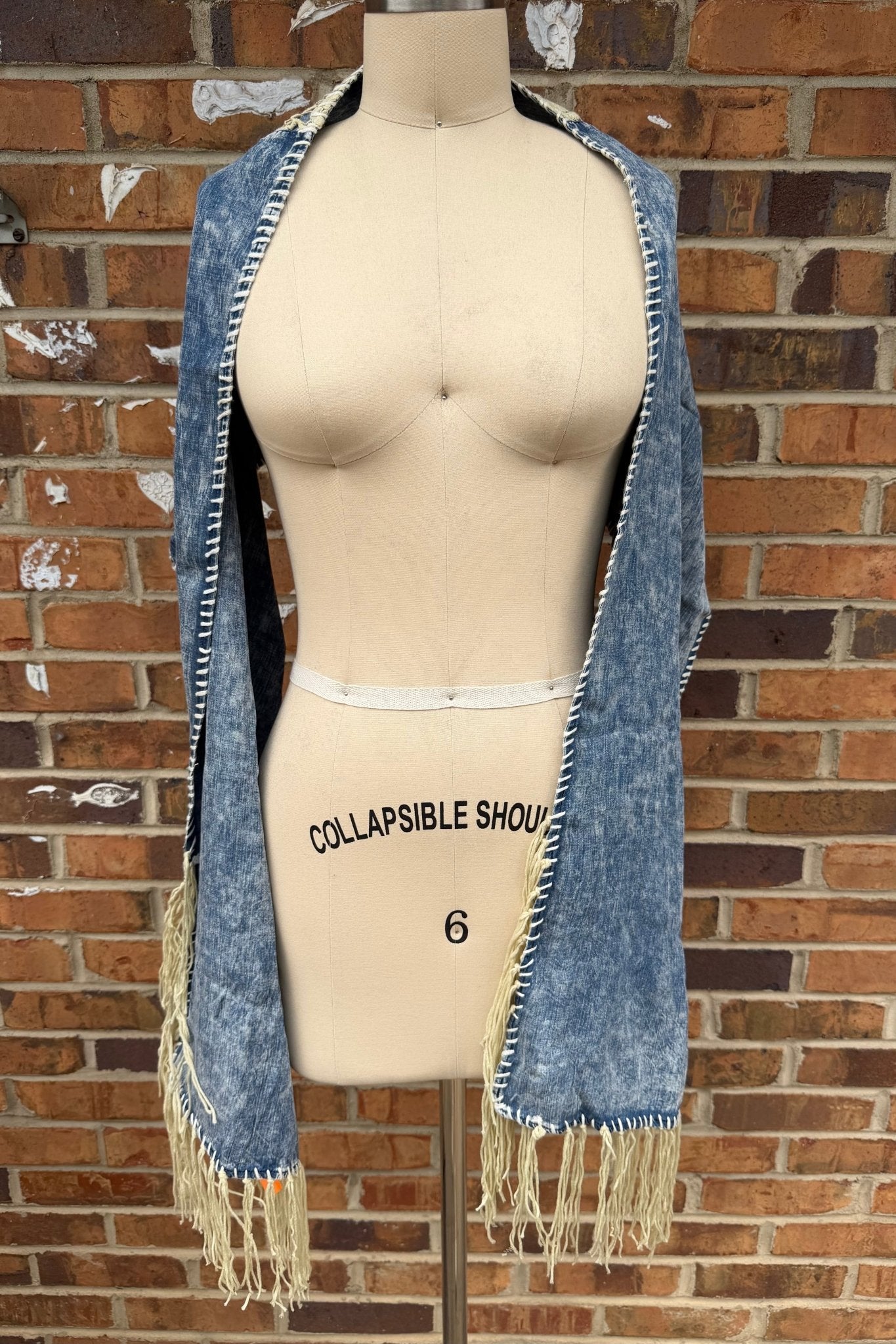 So Casual Denim Scarf w/ Fringe - ivyandlavyboutique A Rare Bird Shop