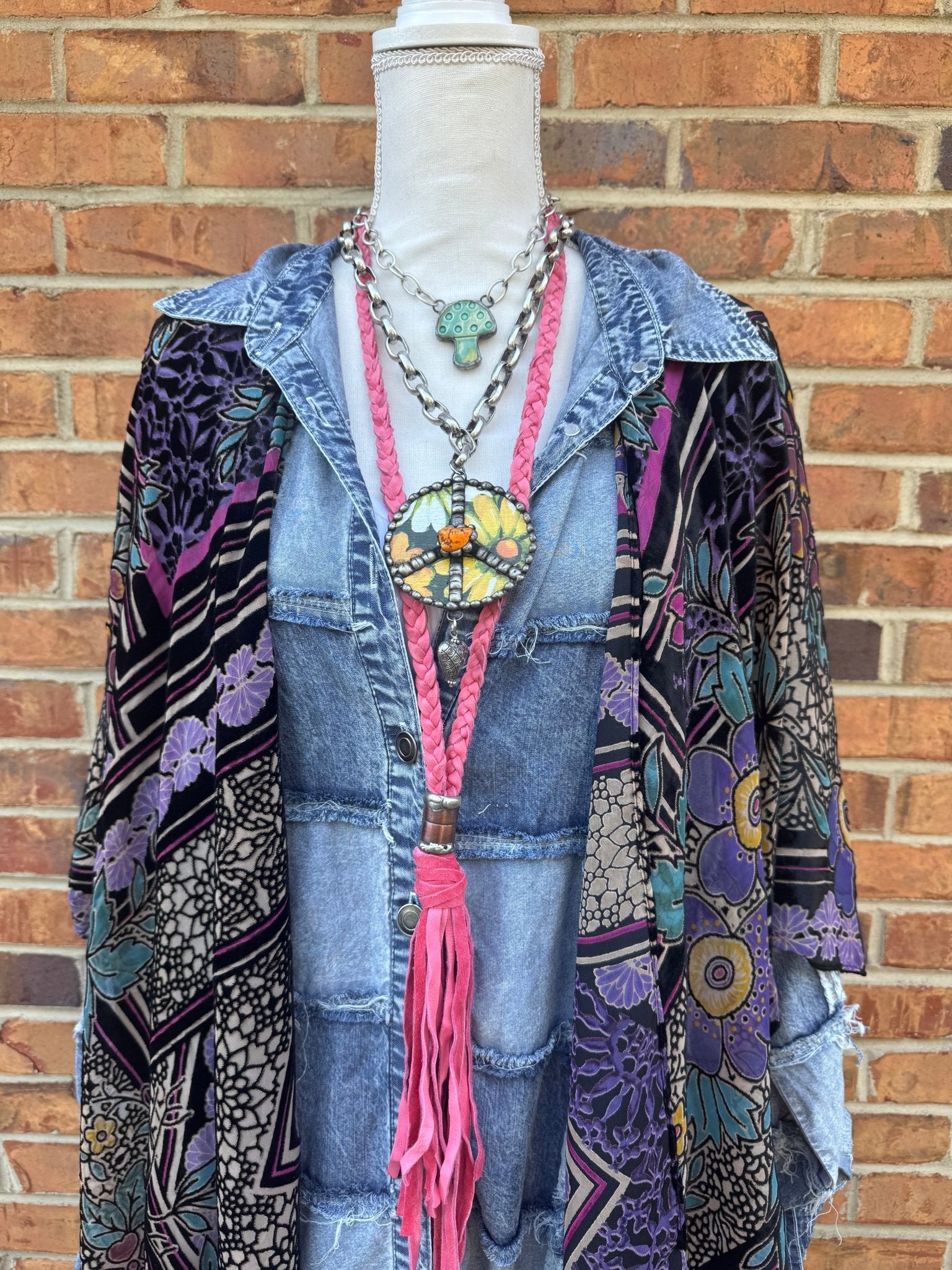 So Chic Boho Braided Leather Tassel Necklace - ivyandlavyboutique Art by Amy