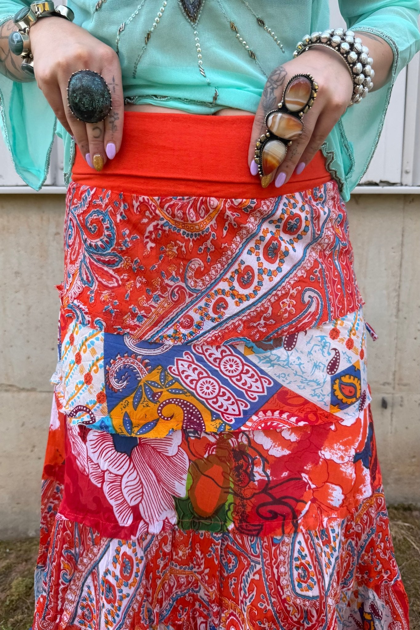 So Retro Orange Skirt - ivyandlavyboutique LA Skirts