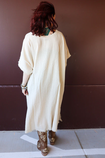 So Simple So Boho Kaftan Dress in Highlander Graphic - ivyandlavyboutique LeParisPetit by I Love Linen