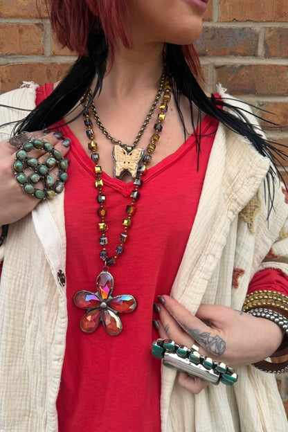 Soldered Flower Necklace - ivyandlavyboutique ivyandlavyboutique