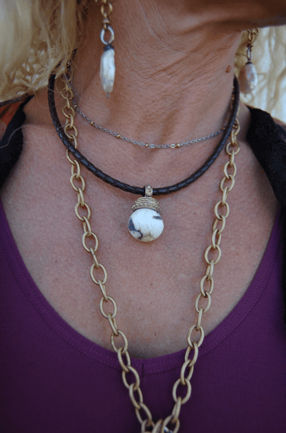 Soldered Howlite Pendant Choker - ivyandlavyboutique Spirit Lala