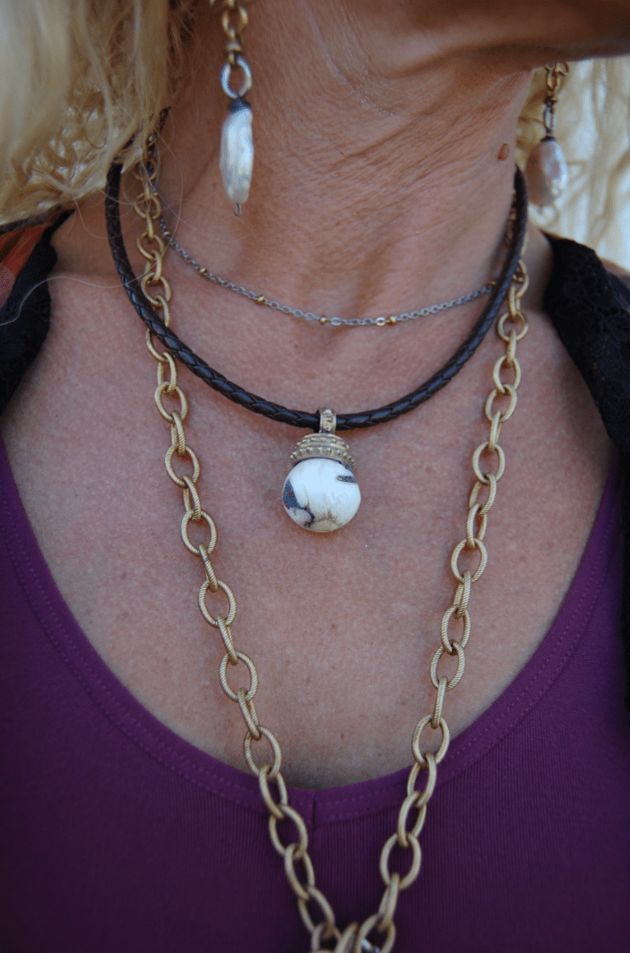 Soldered Howlite Pendant Choker - ivyandlavyboutique Spirit Lala