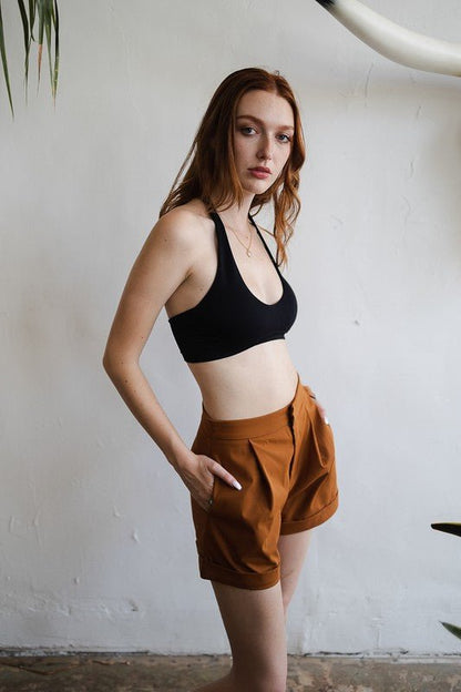 Solid Padded Halter Bralette - ivyandlavyboutique Leto Accessories