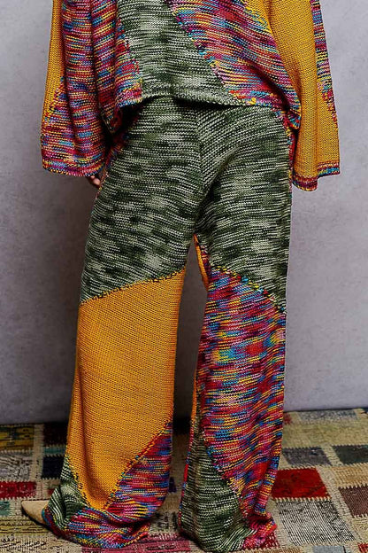 Solid pattern acrylic sweater wide fit pants - ivyandlavyboutique Pol Clothing