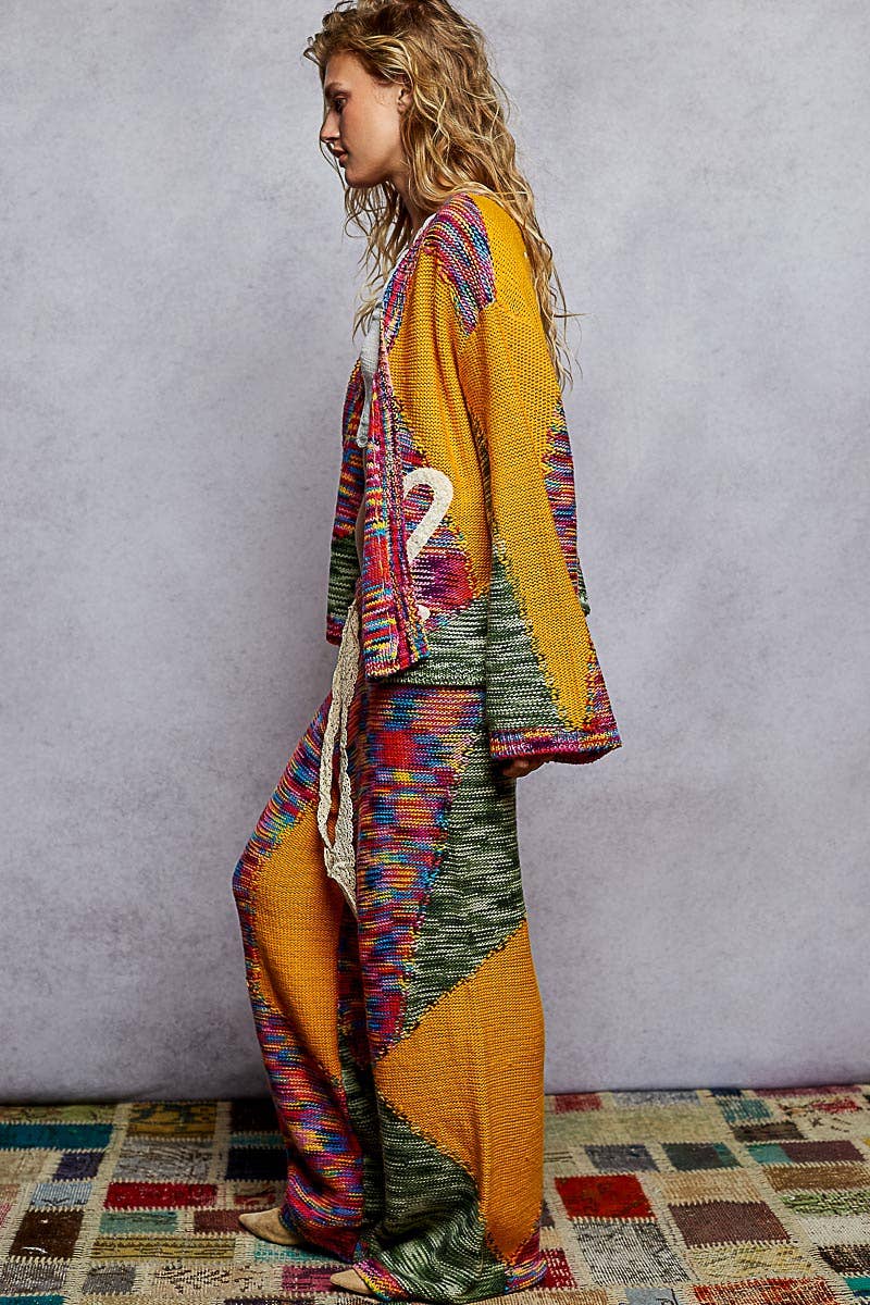 Solid pattern acrylic sweater wide fit pants - ivyandlavyboutique Pol Clothing