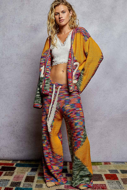 Solid pattern acrylic sweater wide fit pants - ivyandlavyboutique Pol Clothing