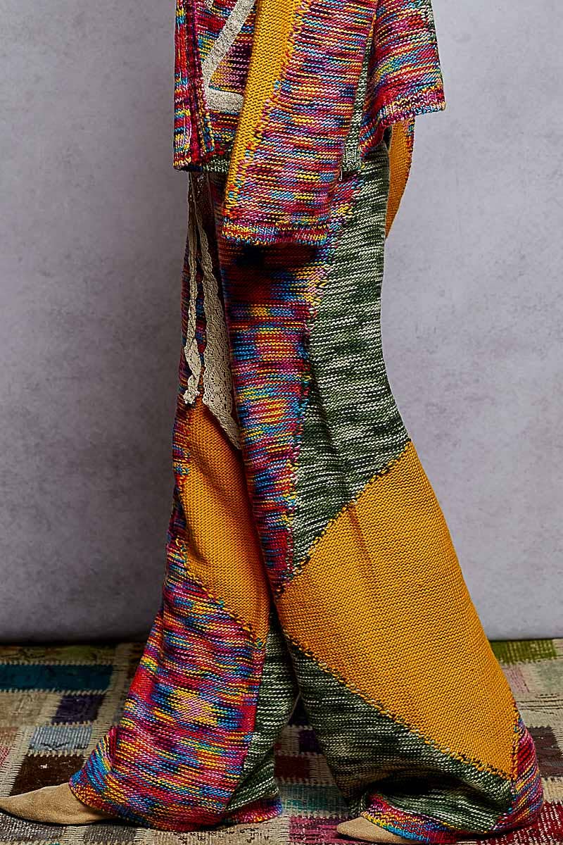 Solid pattern acrylic sweater wide fit pants - ivyandlavyboutique Pol Clothing