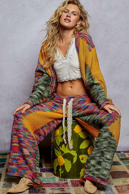 Solid pattern acrylic sweater wide fit pants - ivyandlavyboutique Pol Clothing