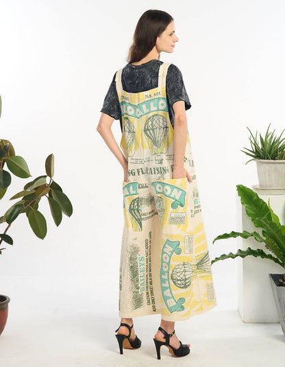 Sour Lemon Flour Sack Printed Overall - ivyandlavyboutique Kathmandu Imports