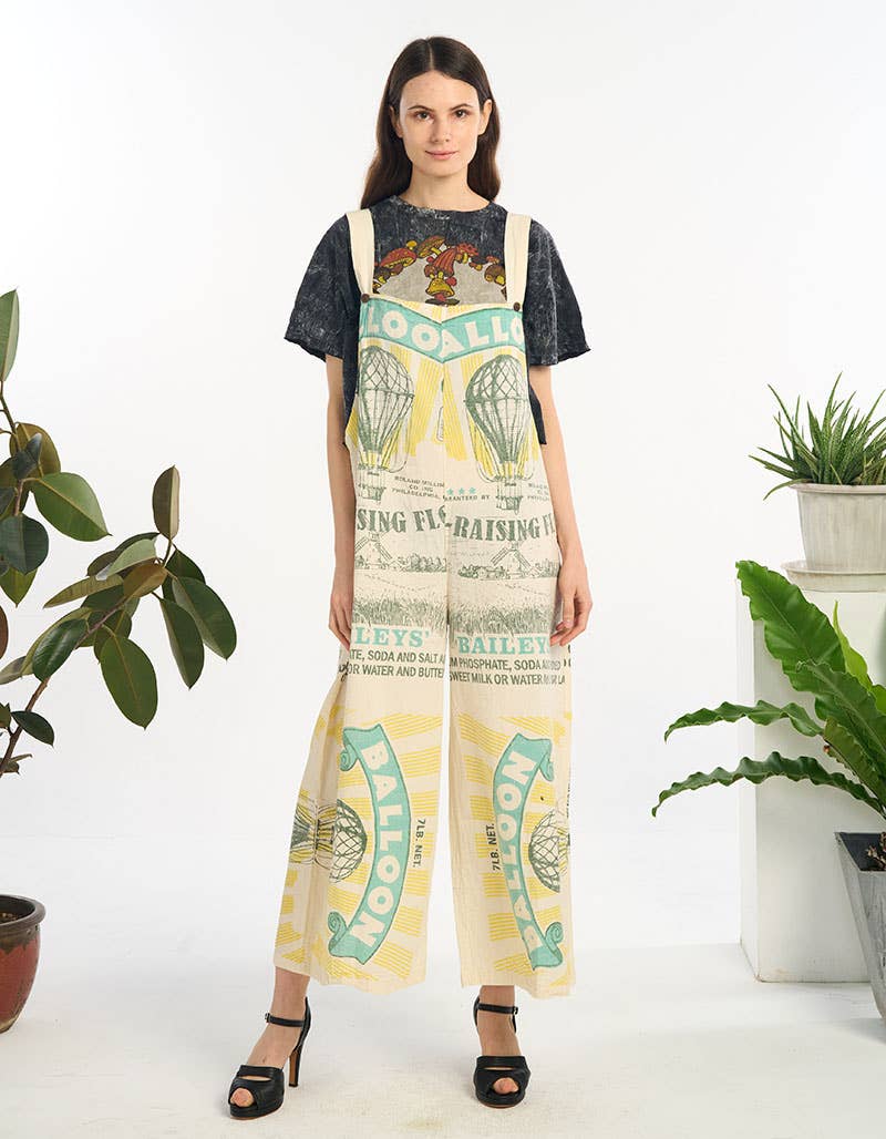 Sour Lemon Flour Sack Printed Overall - ivyandlavyboutique Kathmandu Imports