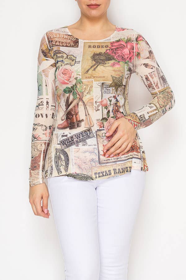 Sparkly Long Sleeve Sheer Mesh Top – ROSE - ivyandlavyboutique Origami Apparel ~ Lace and Crochet inspired