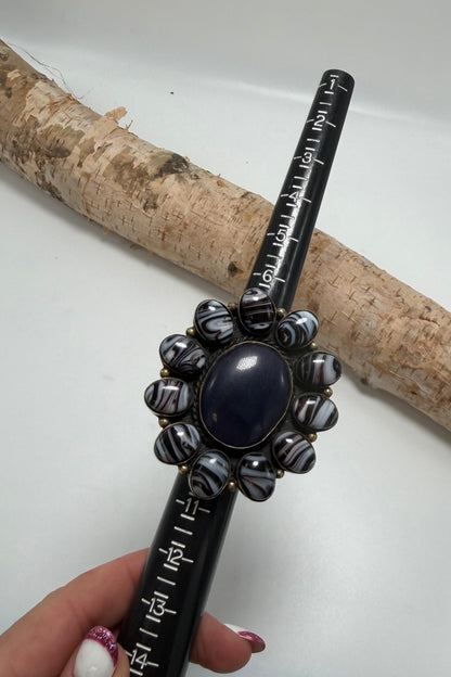 Spiral Dots & Lapis Center Ring - ivyandlavyboutique ivyandlavyboutique