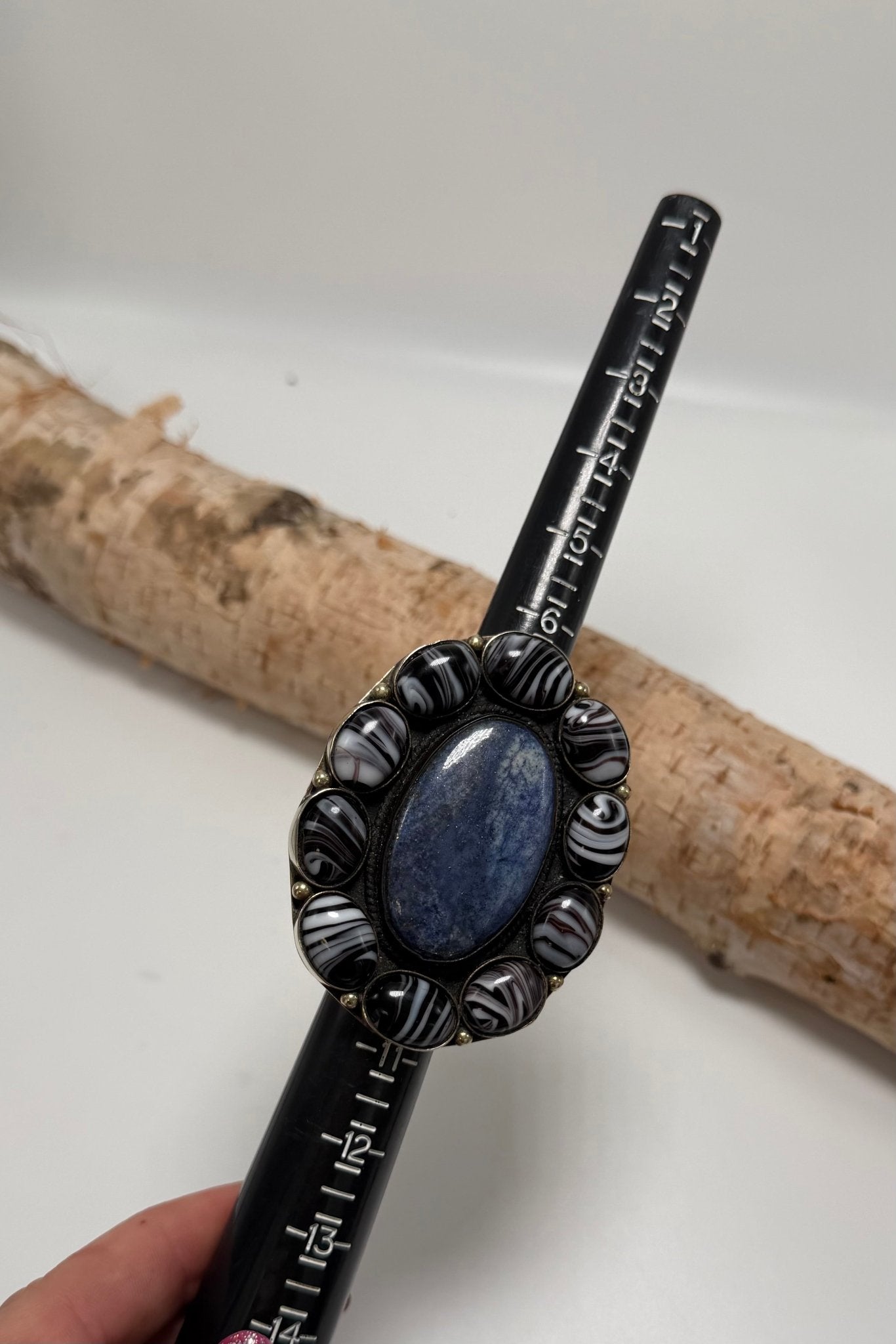 Spiral Dots & Lapis Center Ring - ivyandlavyboutique ivyandlavyboutique