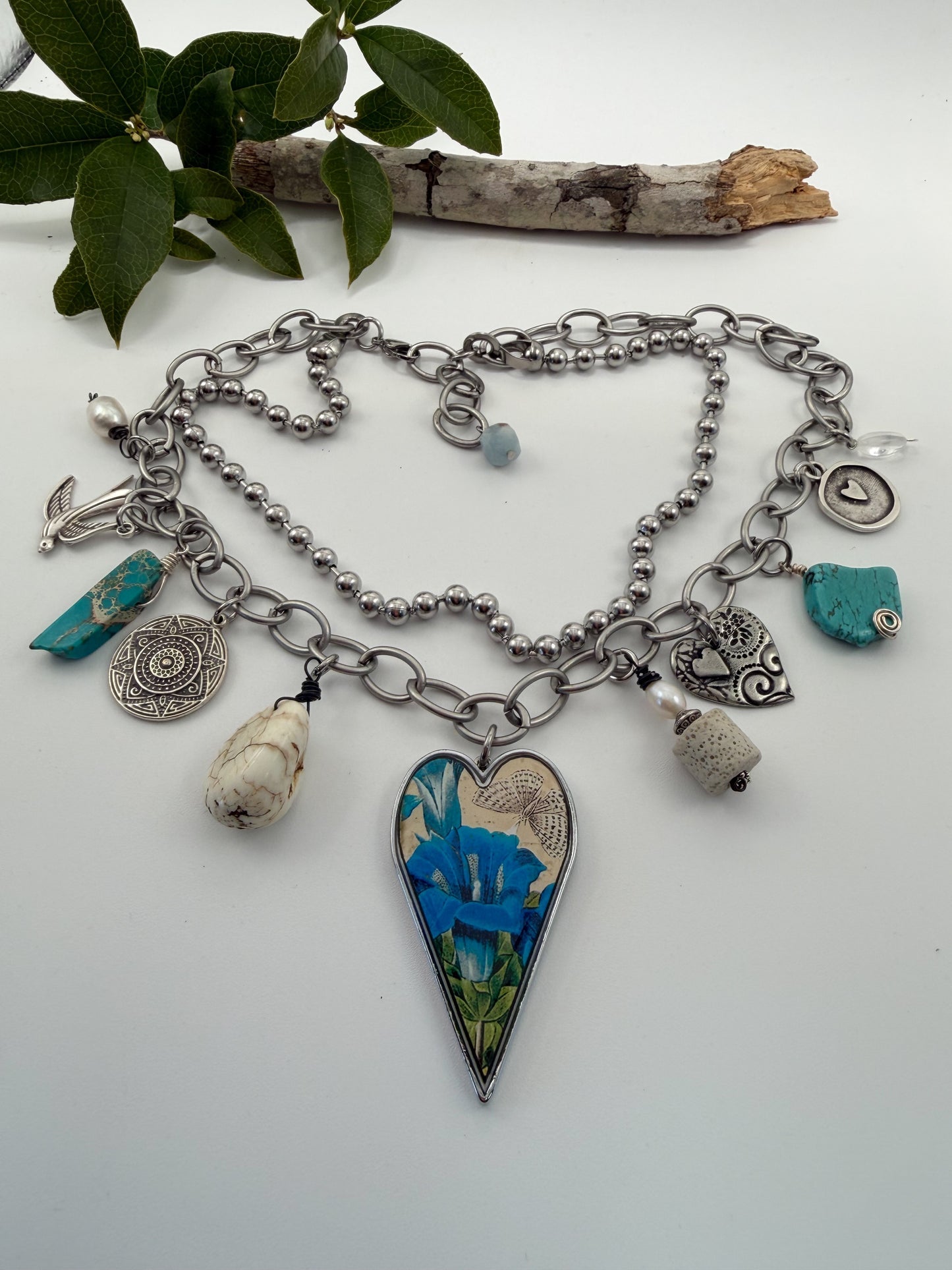 Spirit Lala: "Beautiful Brave Becoming" Large Heart Charm Necklace - ivyandlavyboutique Spirit Lala