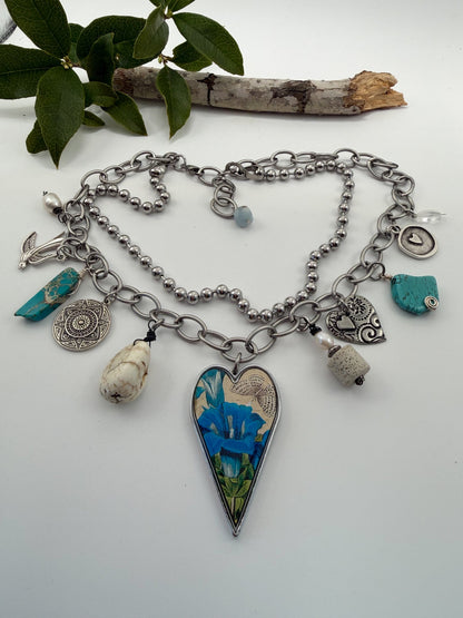 Spirit Lala: "Beautiful Brave Becoming" Large Heart Charm Necklace - ivyandlavyboutique Spirit Lala