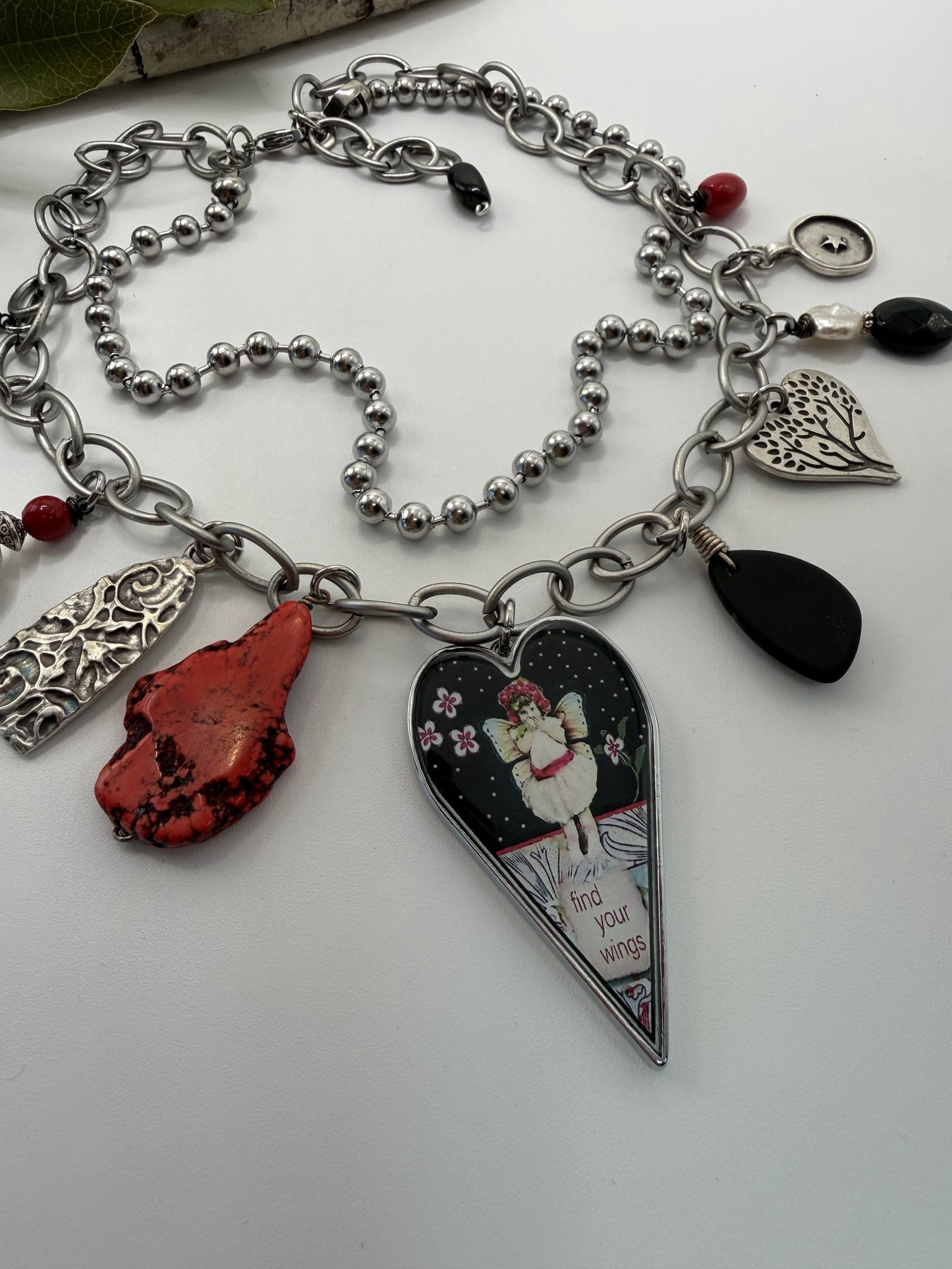Spirit Lala: "Brave Wings" Large Heart Charm Necklace - ivyandlavyboutique Spirit Lala