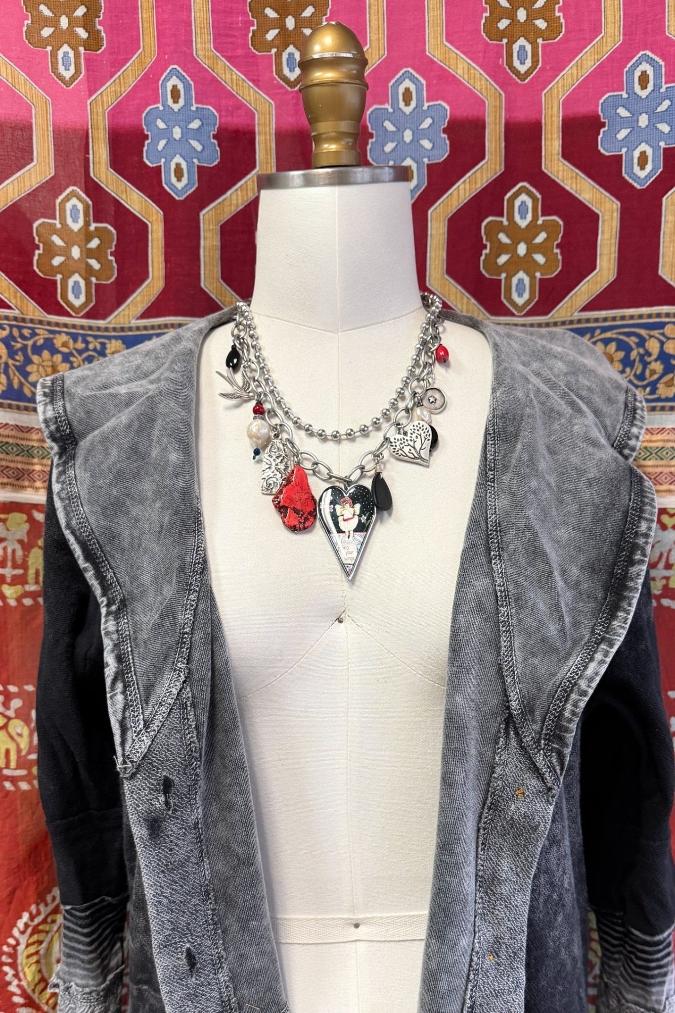 Spirit Lala: "Brave Wings" Large Heart Charm Necklace - ivyandlavyboutique Spirit Lala