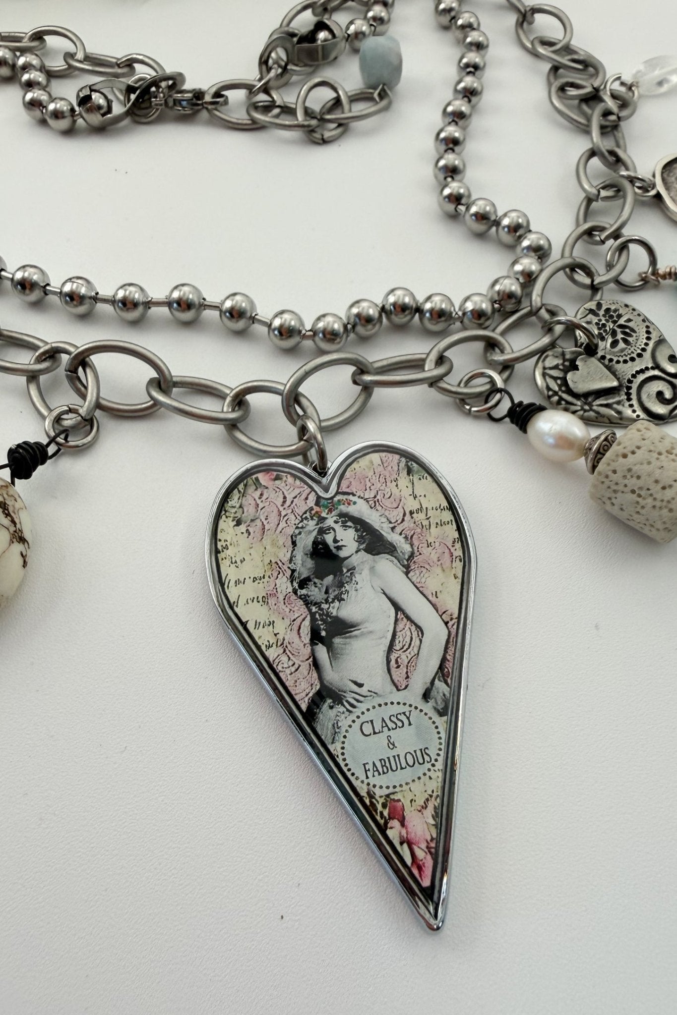 Spirit Lala: "I Am the Vibe" Large Heart Pendant Charm Necklace - ivyandlavyboutique Spirit Lala