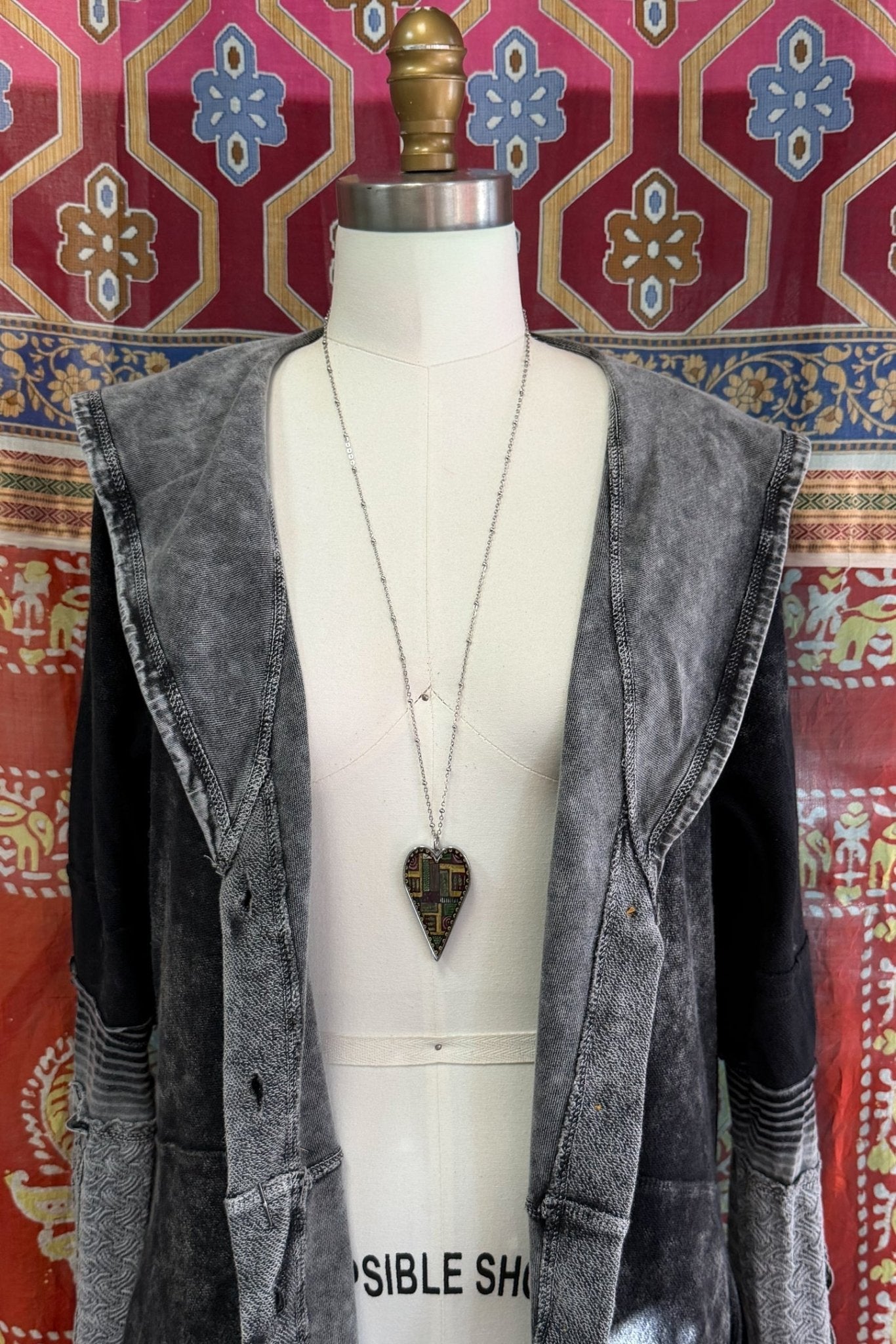 Spirit Lala: Large Abstract Art Heart Pendant Necklace - ivyandlavyboutique Spirit Lala