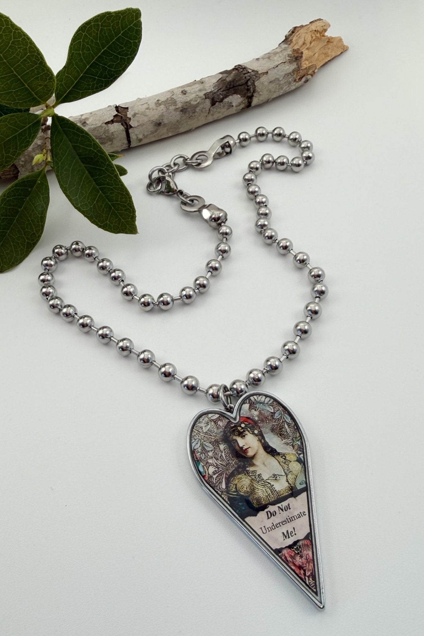 Spirit Lala: Large "Badass Bitch" Heart Pendant Necklace - ivyandlavyboutique Spirit Lala