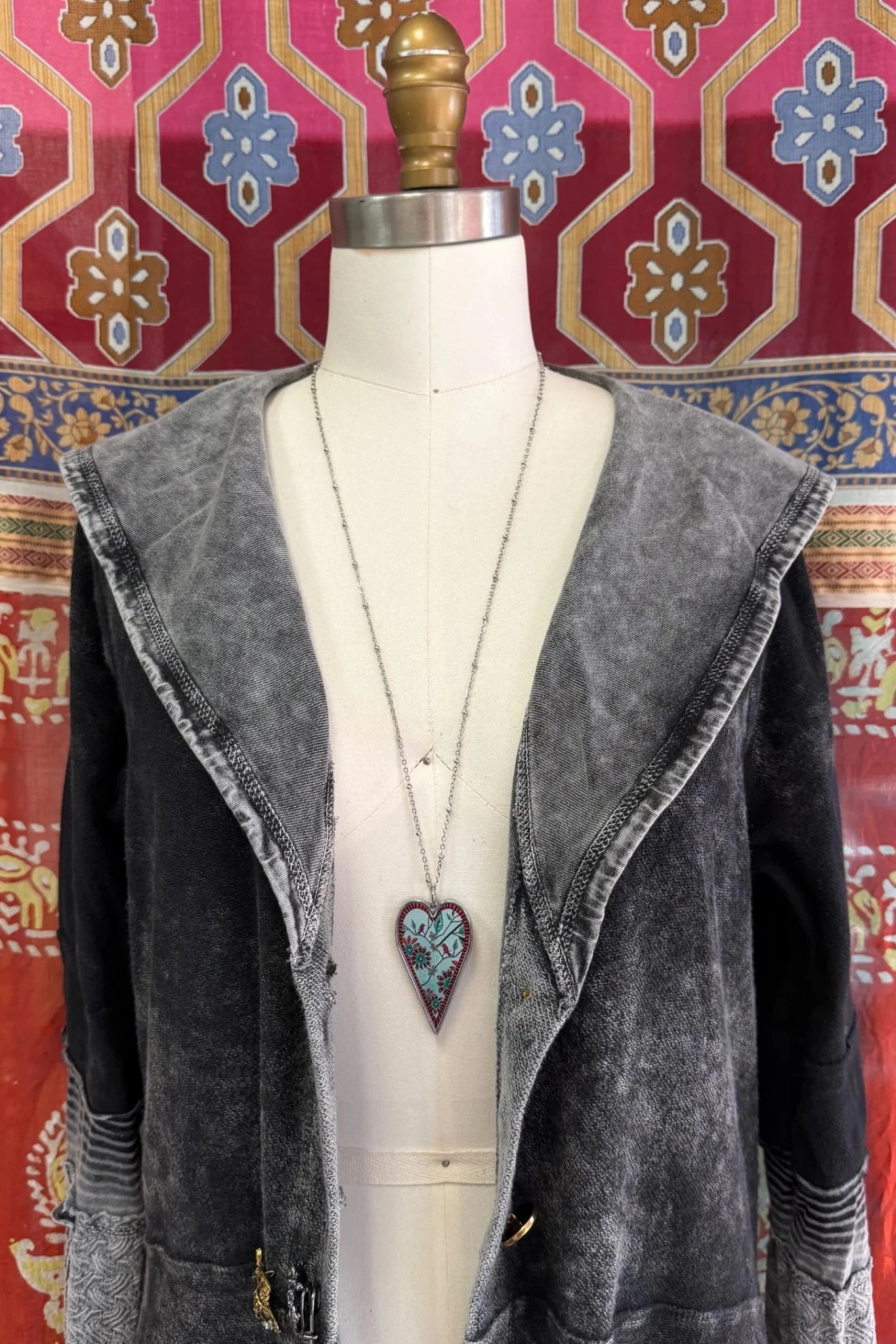 Spirit Lala: Large Bird Flower Heart Pendant Necklace - ivyandlavyboutique Spirit Lala