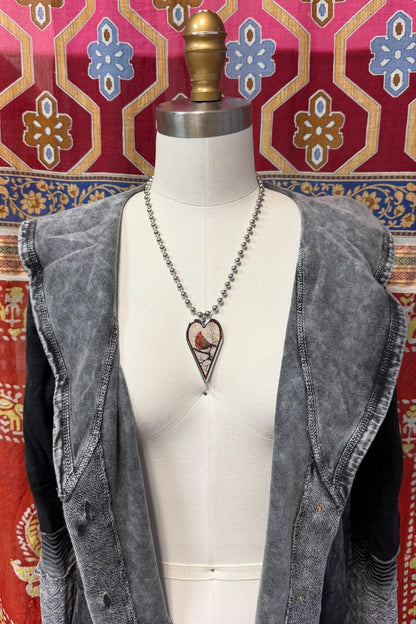 Spirit Lala: Large Cardinal Heart Pendant Necklace - ivyandlavyboutique Spirit Lala