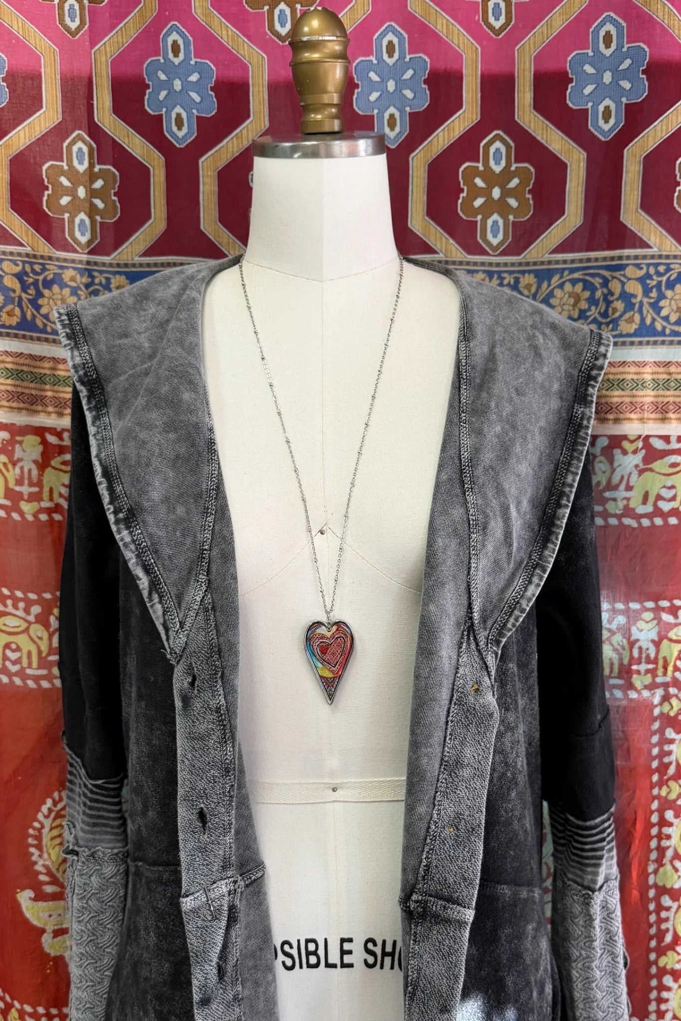 Spirit Lala: Large Colorful Abstract Heart Pendant Necklace - ivyandlavyboutique Spirit Lala