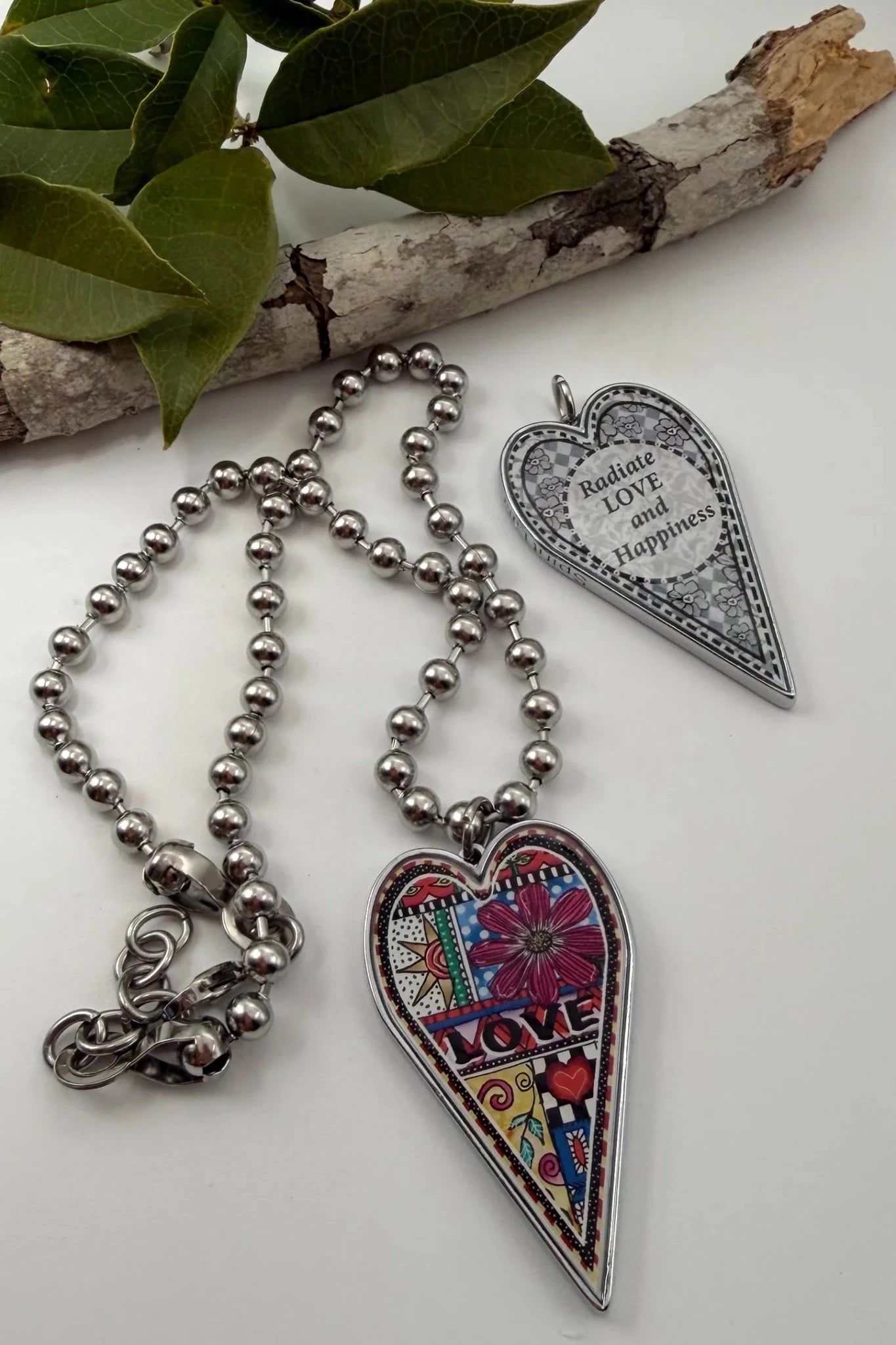 Spirit Lala: Large Colorful Love Heart Pendant Necklace - ivyandlavyboutique Spirit Lala