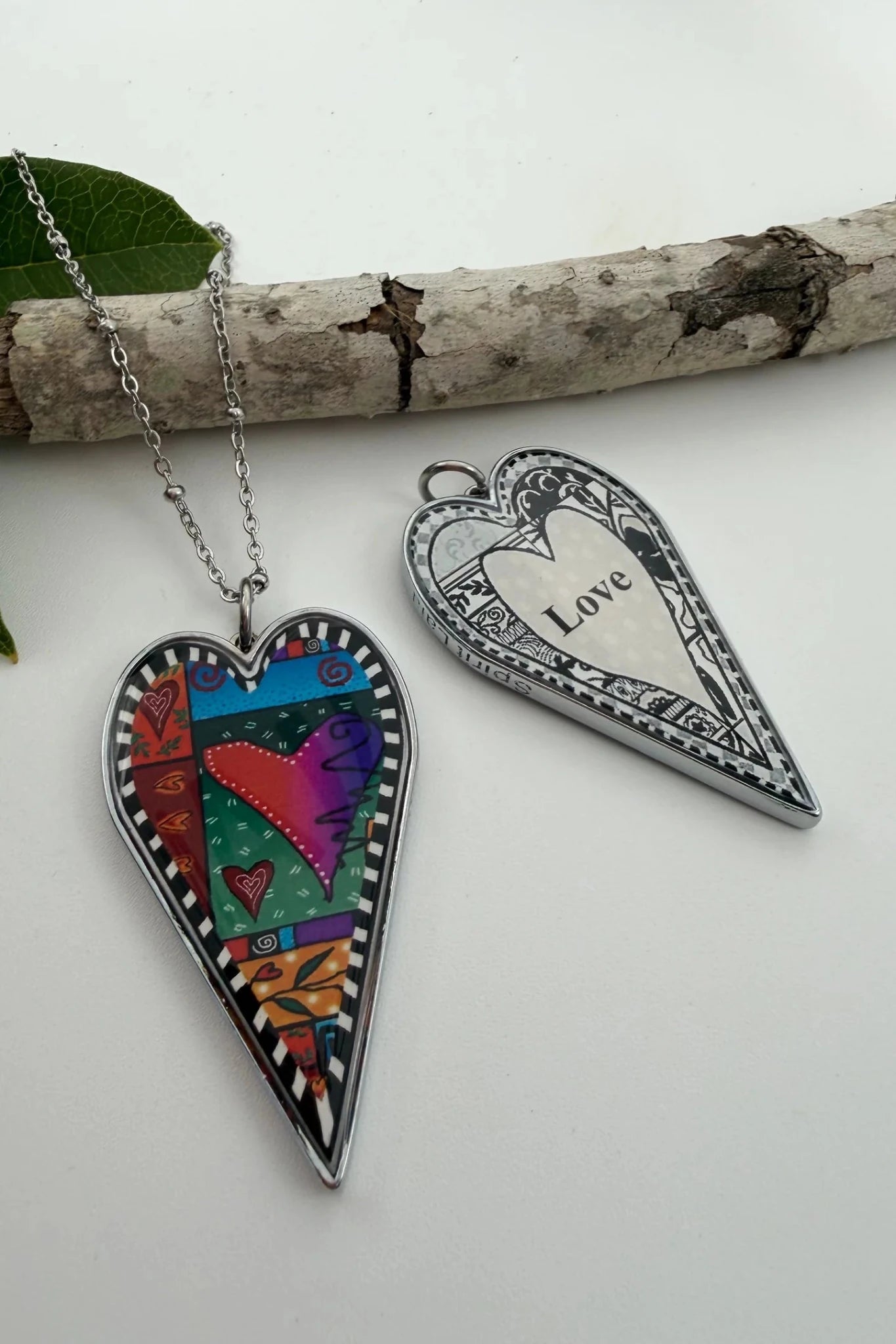 Spirit Lala: Large Colorful Wild Heart Pendant Necklace - ivyandlavyboutique Spirit Lala