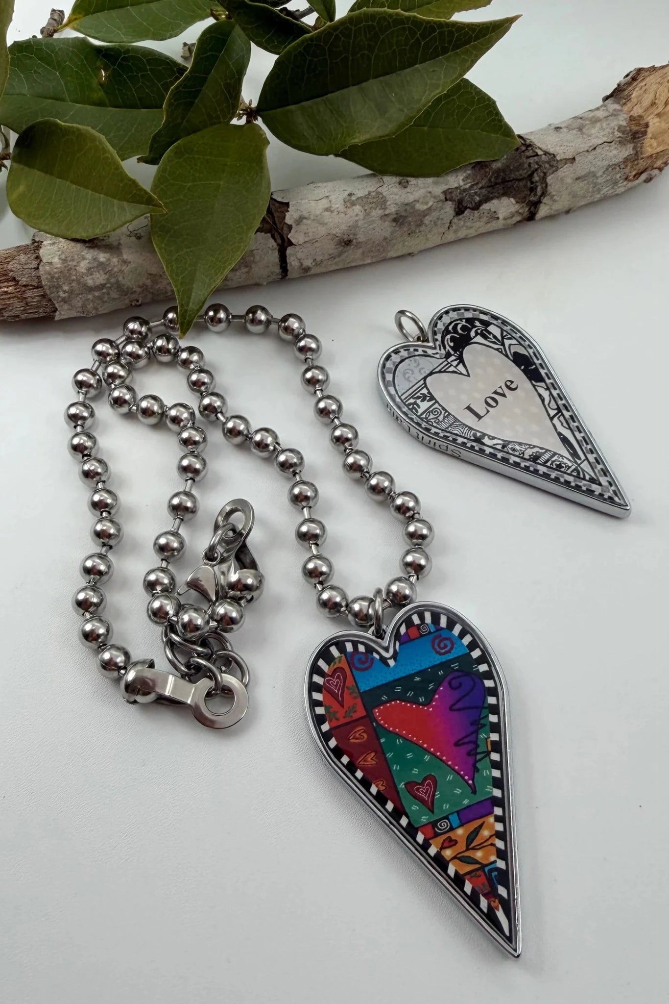 Spirit Lala: Large Colorful Wild Heart Pendant Necklace - ivyandlavyboutique Spirit Lala
