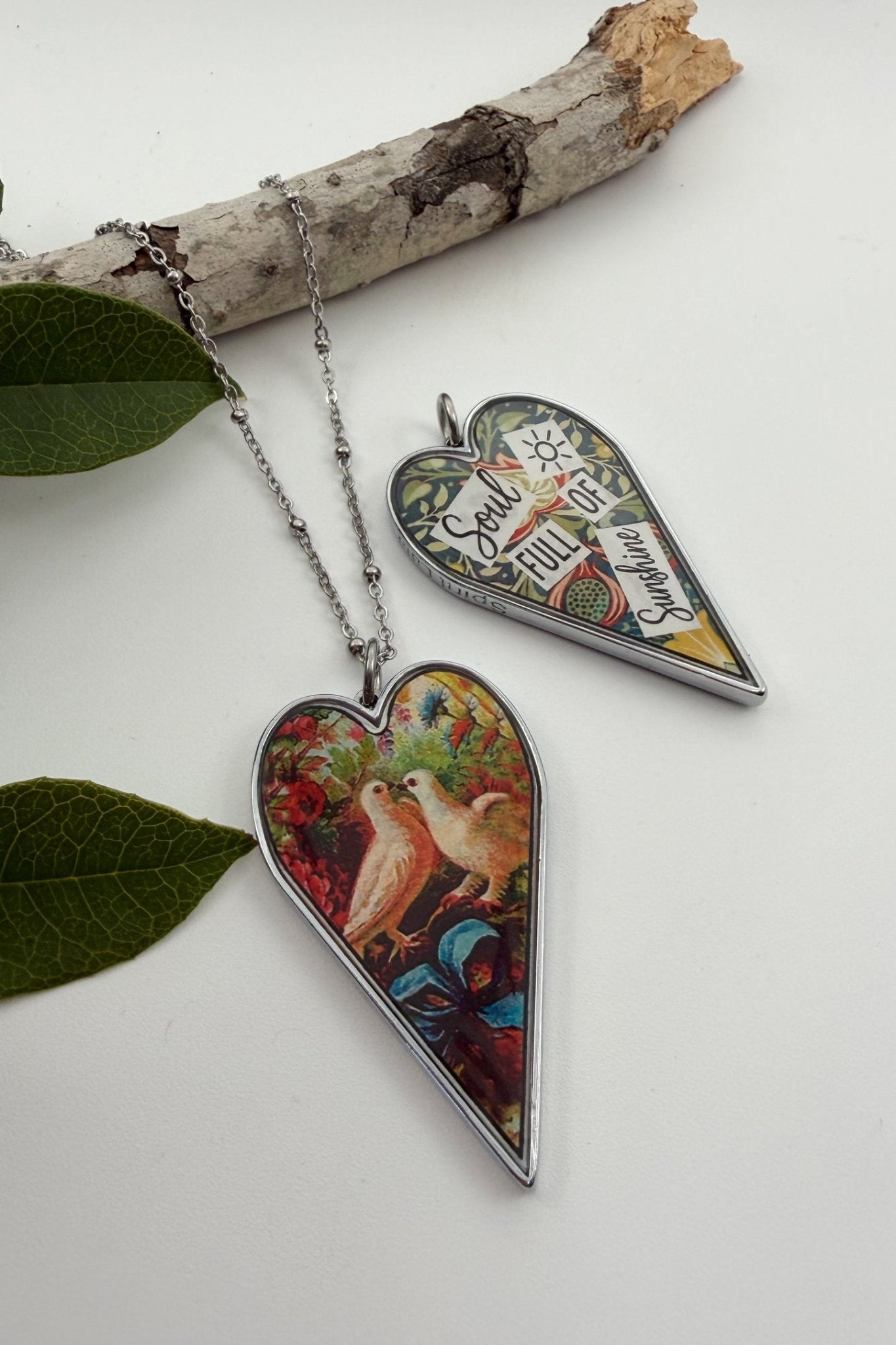 Spirit Lala: Large Dove Heart Pendant Necklace - ivyandlavyboutique Spirit Lala