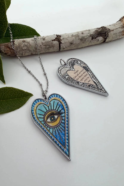 Spirit Lala: Large Eye Heart Pendant Necklace - ivyandlavyboutique Spirit Lala