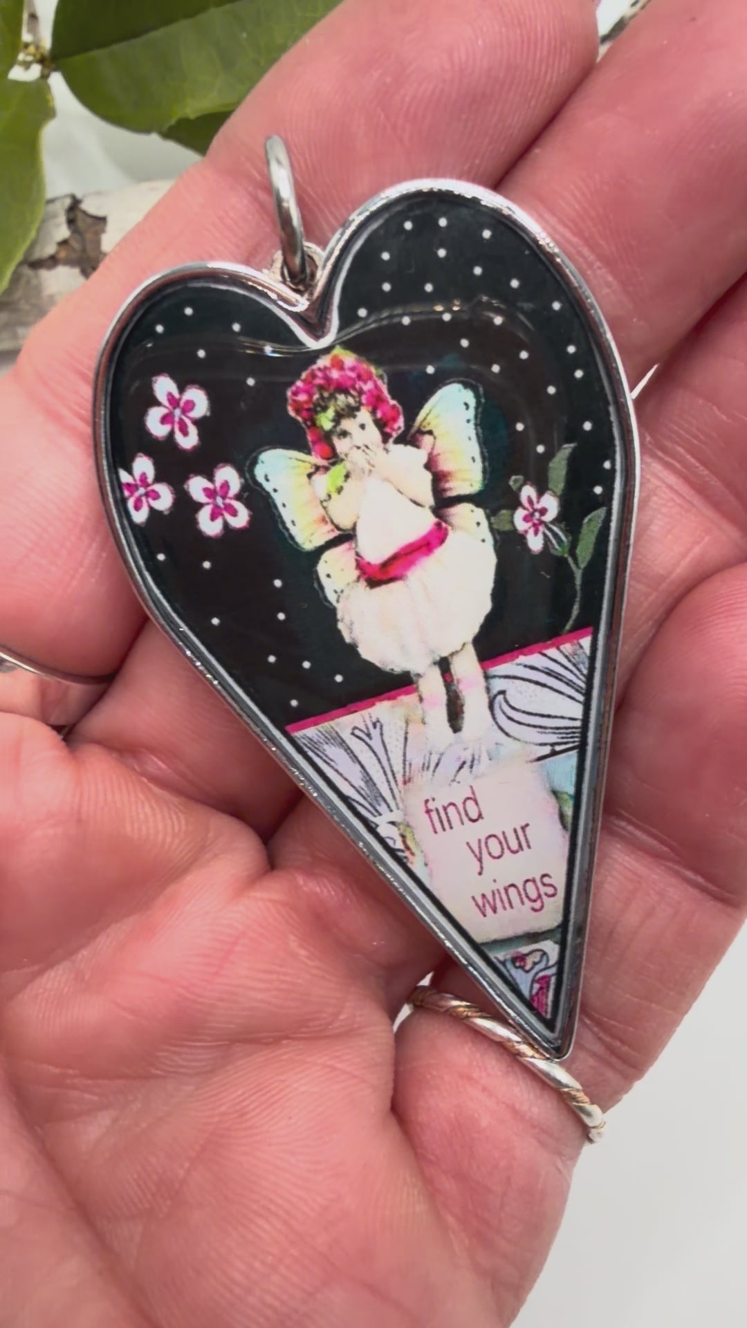 Spirit Lala: Large "Find Your Wings" Heart Pendant Necklace - ivyandlavyboutique Spirit Lala