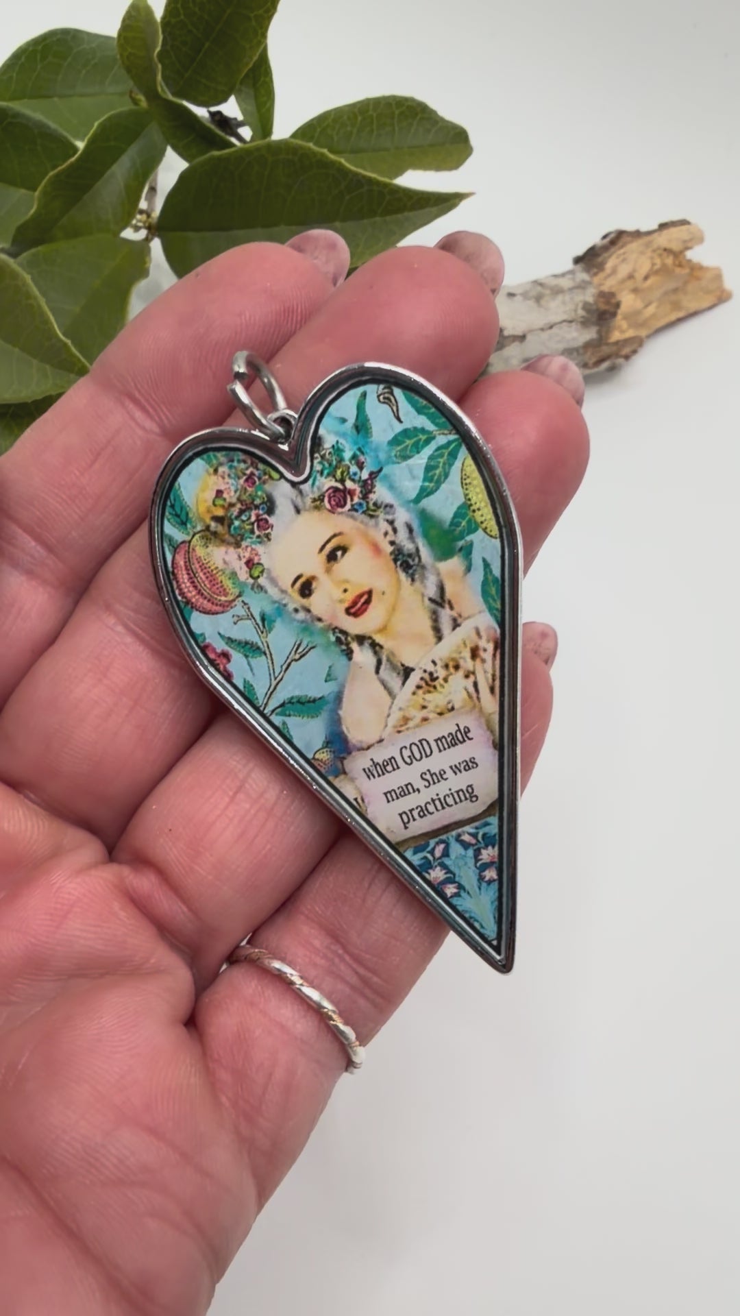 Spirit Lala: Large "God Made Man" Heart Pendant Necklace - ivyandlavyboutique Spirit Lala