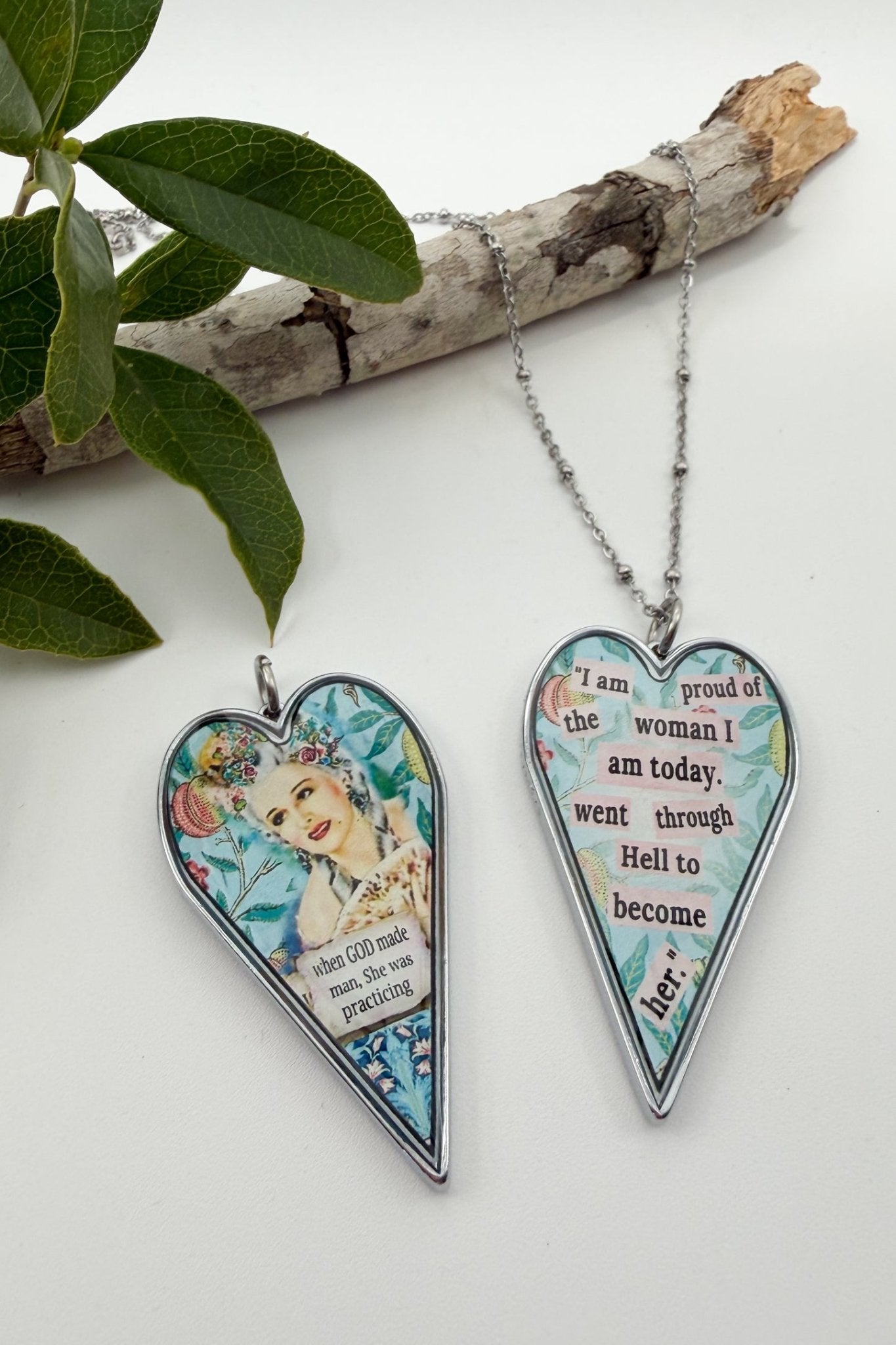 Spirit Lala: Large "God Made Man" Heart Pendant Necklace - ivyandlavyboutique Spirit Lala