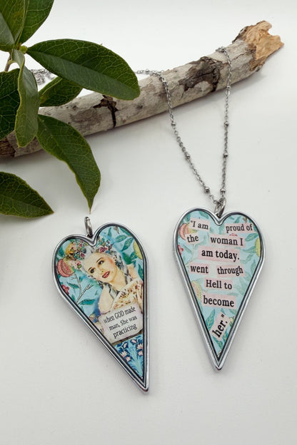 Spirit Lala: Large "God Made Man" Heart Pendant Necklace - ivyandlavyboutique Spirit Lala
