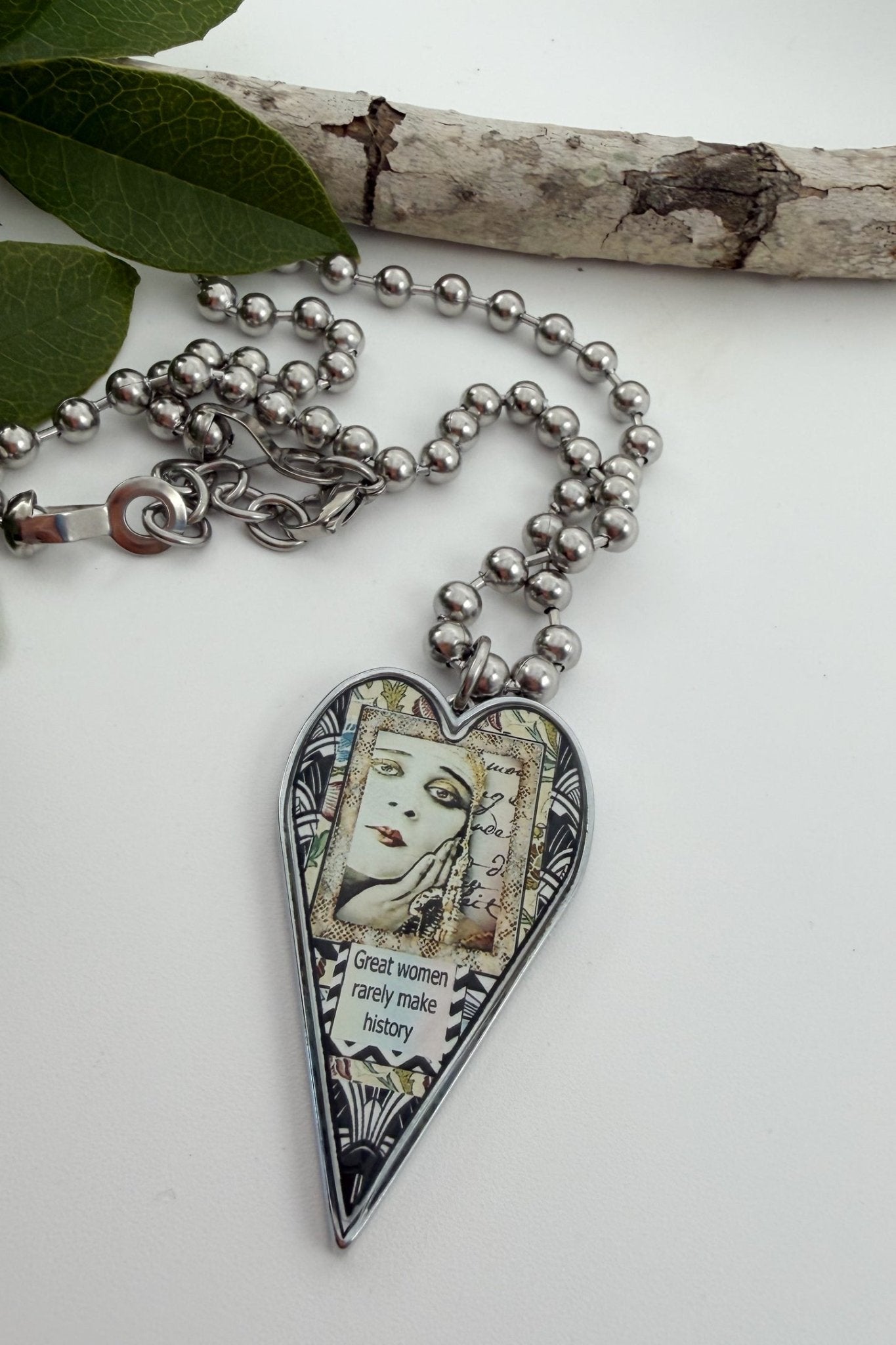 Spirit Lala: Large "Great Women" Heart Pendant Necklace - ivyandlavyboutique Spirit Lala