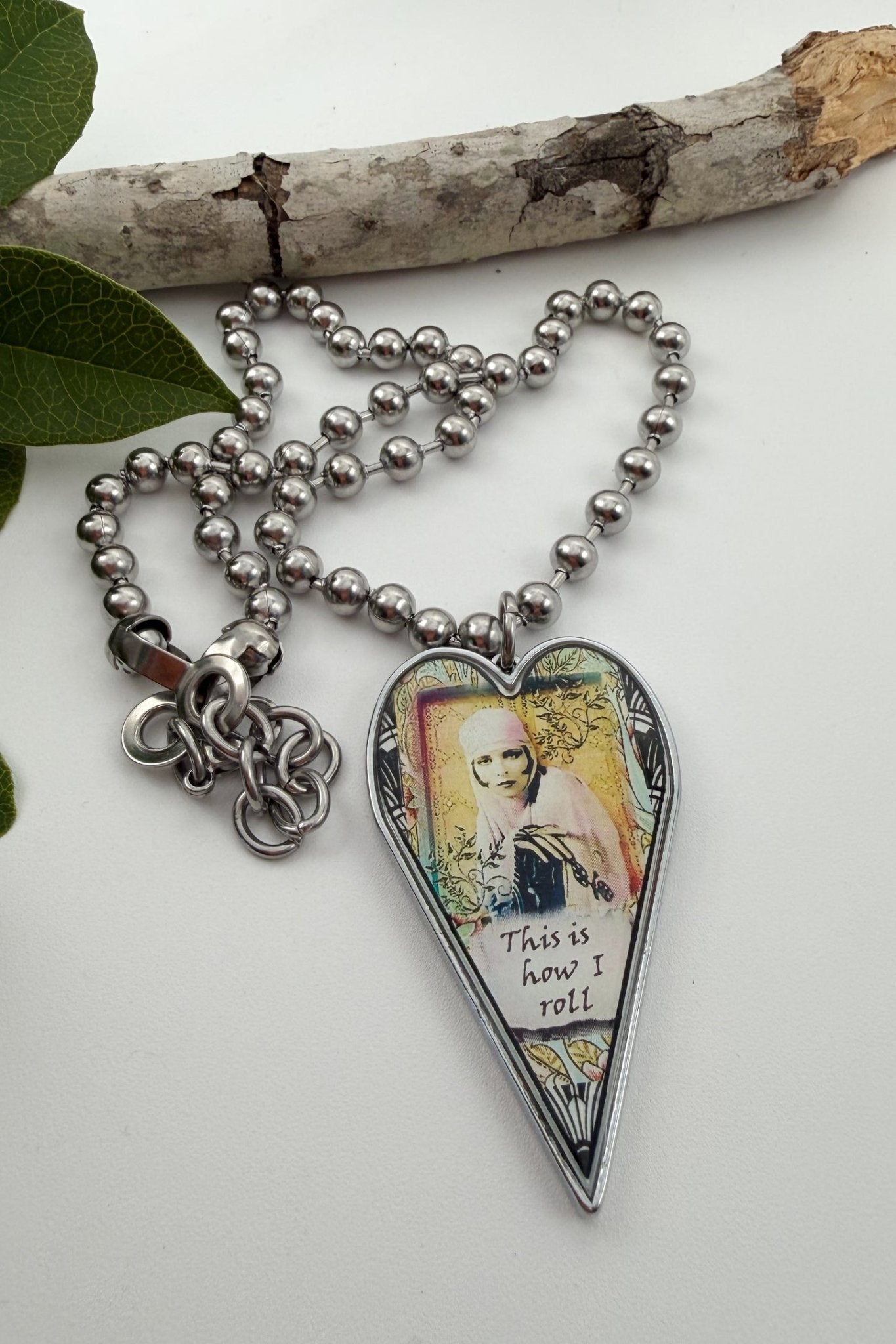Spirit Lala: Large "How I Roll" Heart Pendant Necklace - ivyandlavyboutique Spirit Lala