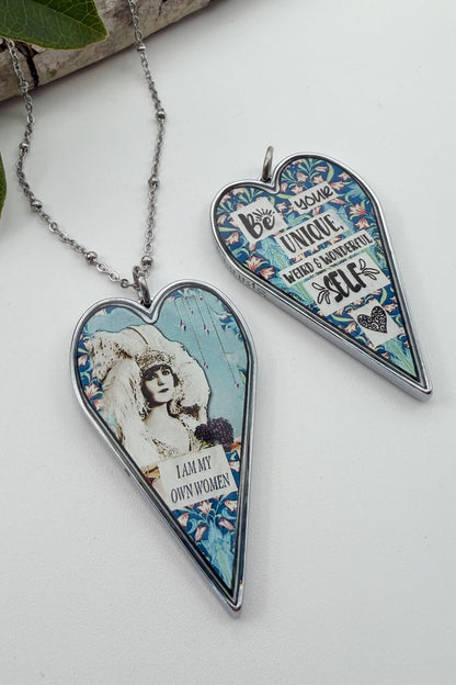 Spirit Lala: Large "My Own Woman" Heart Pendant Necklace - ivyandlavyboutique Spirit Lala