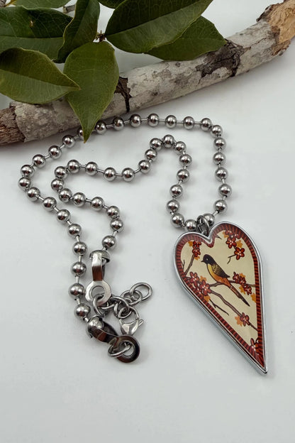 Spirit Lala: Large Robin Heart Pendant Necklace - ivyandlavyboutique Spirit Lala
