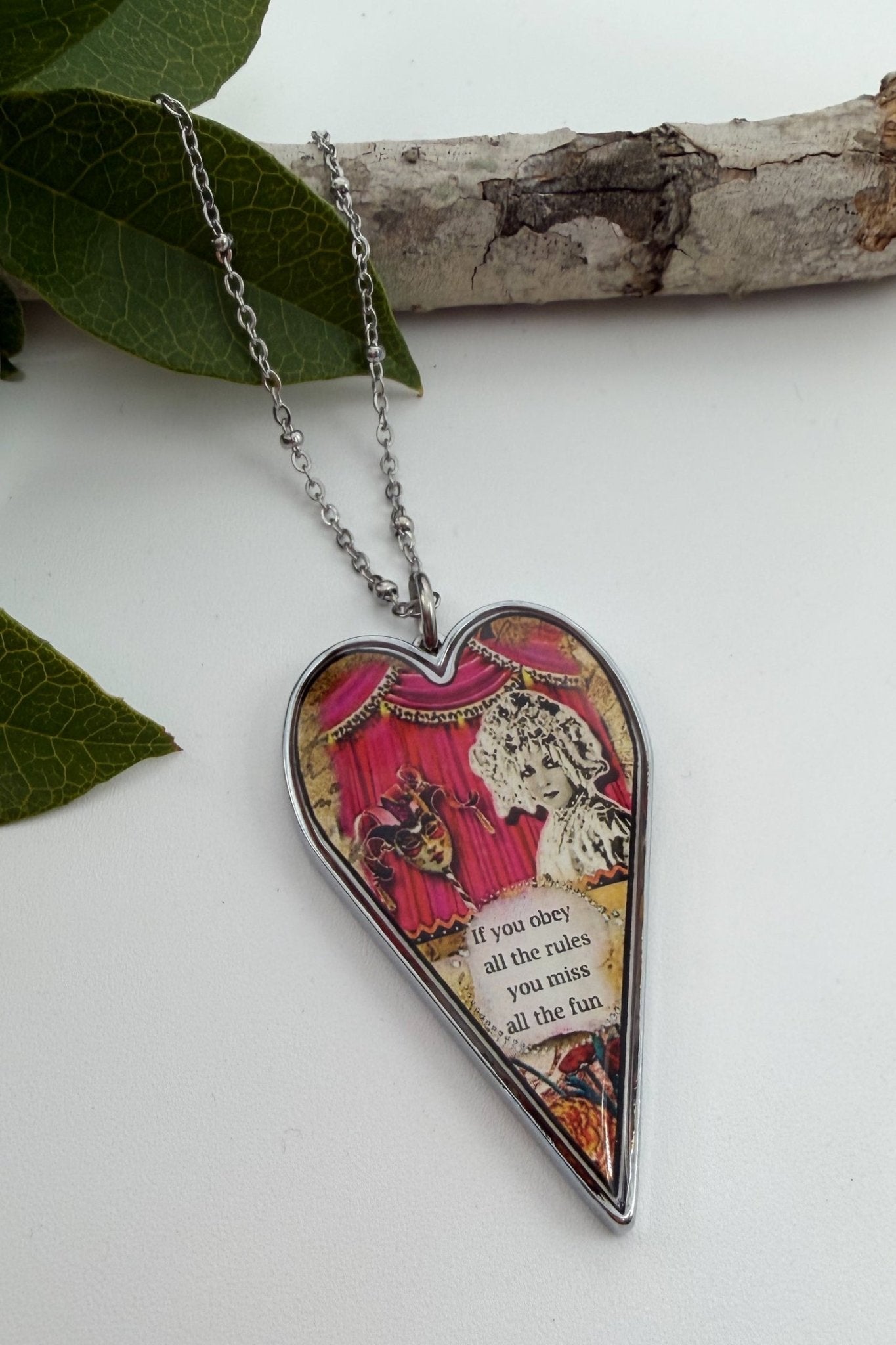 Spirit Lala: Large "Rules" Heart Pendant Necklace - ivyandlavyboutique Spirit Lala