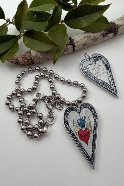 Spirit Lala: Large Soar Heart Pendant Necklace - ivyandlavyboutique Spirit Lala