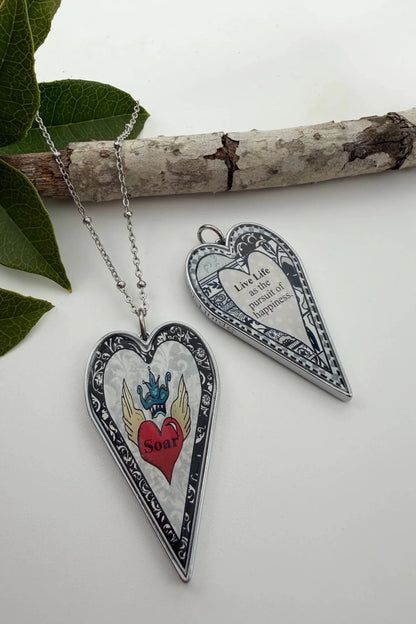 Spirit Lala: Large Soar Heart Pendant Necklace - ivyandlavyboutique Spirit Lala