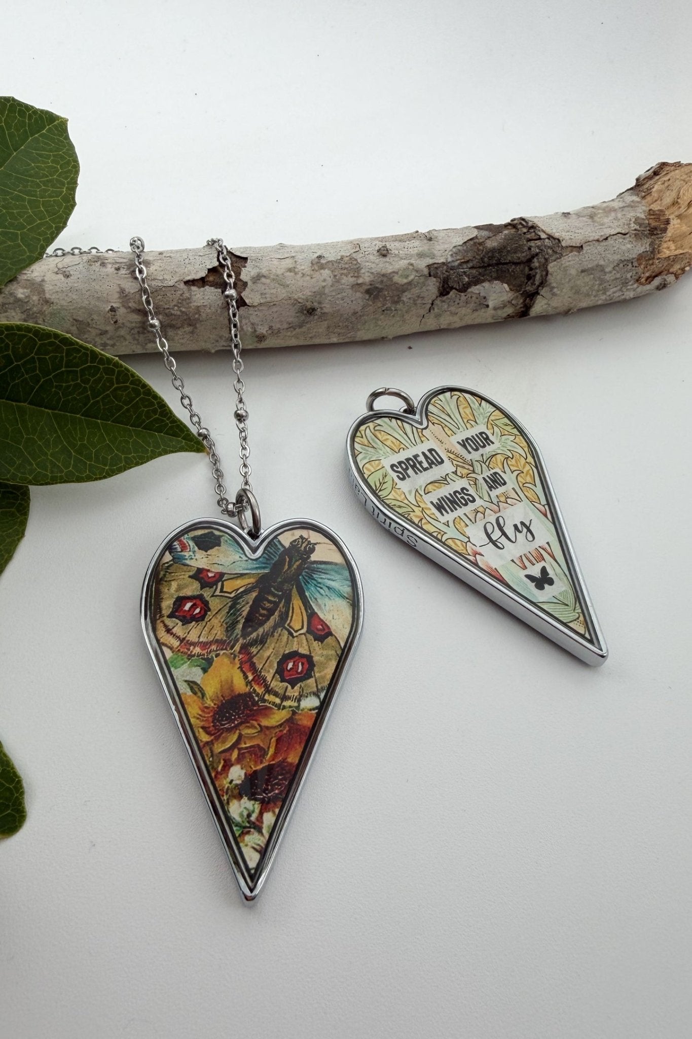 Spirit Lala: Large "Spread Your Wings" Heart Pendant Necklace - ivyandlavyboutique Spirit Lala